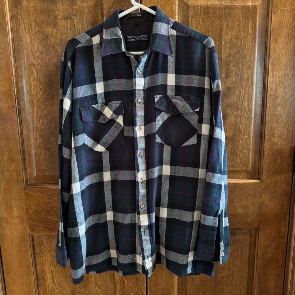 Winterweights By Van Huesen Men's Flannel Shirt - Size Large Tall